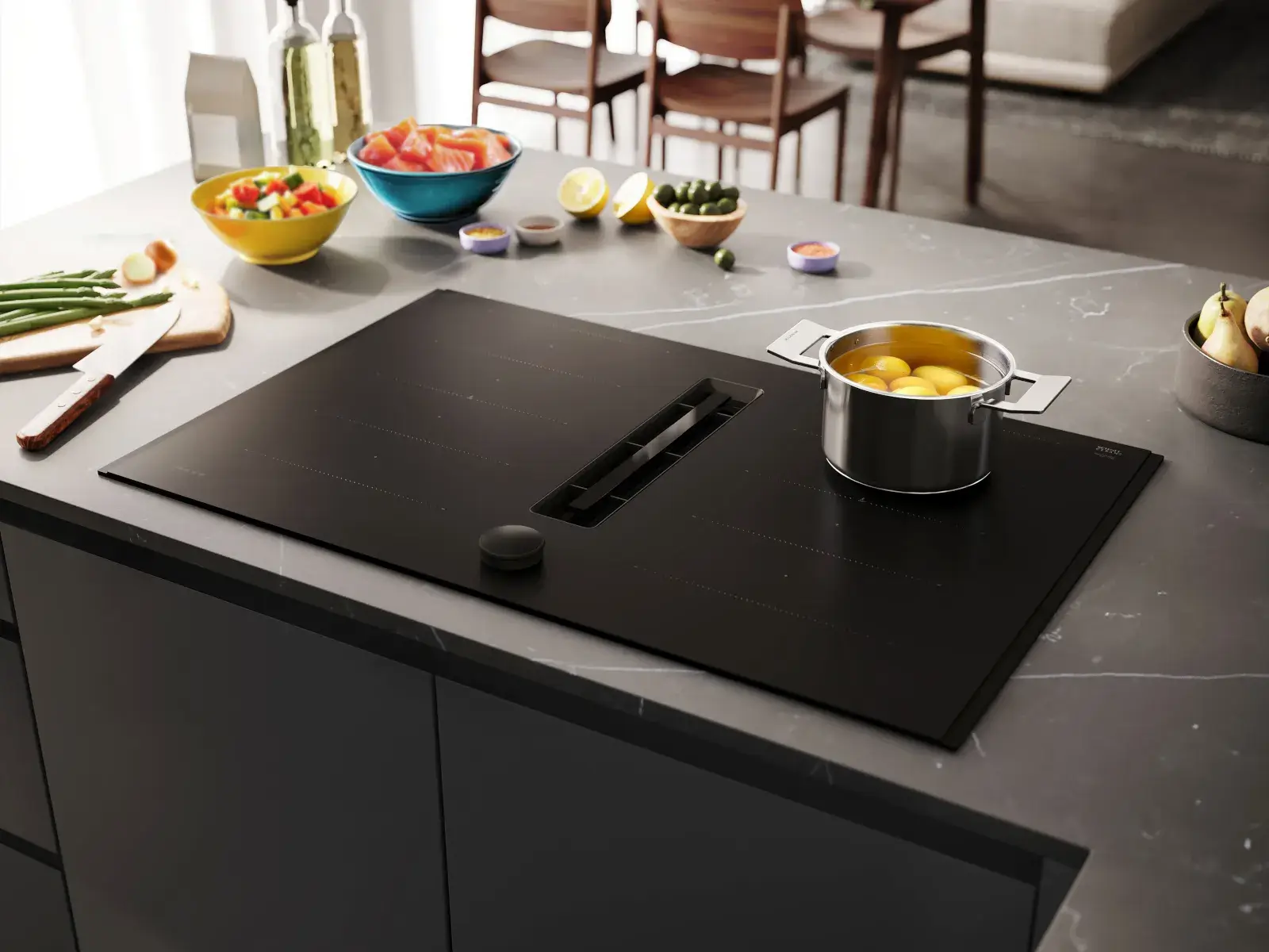 Neff-Induktionskochfeld-Matt-Black-Design-seitlich