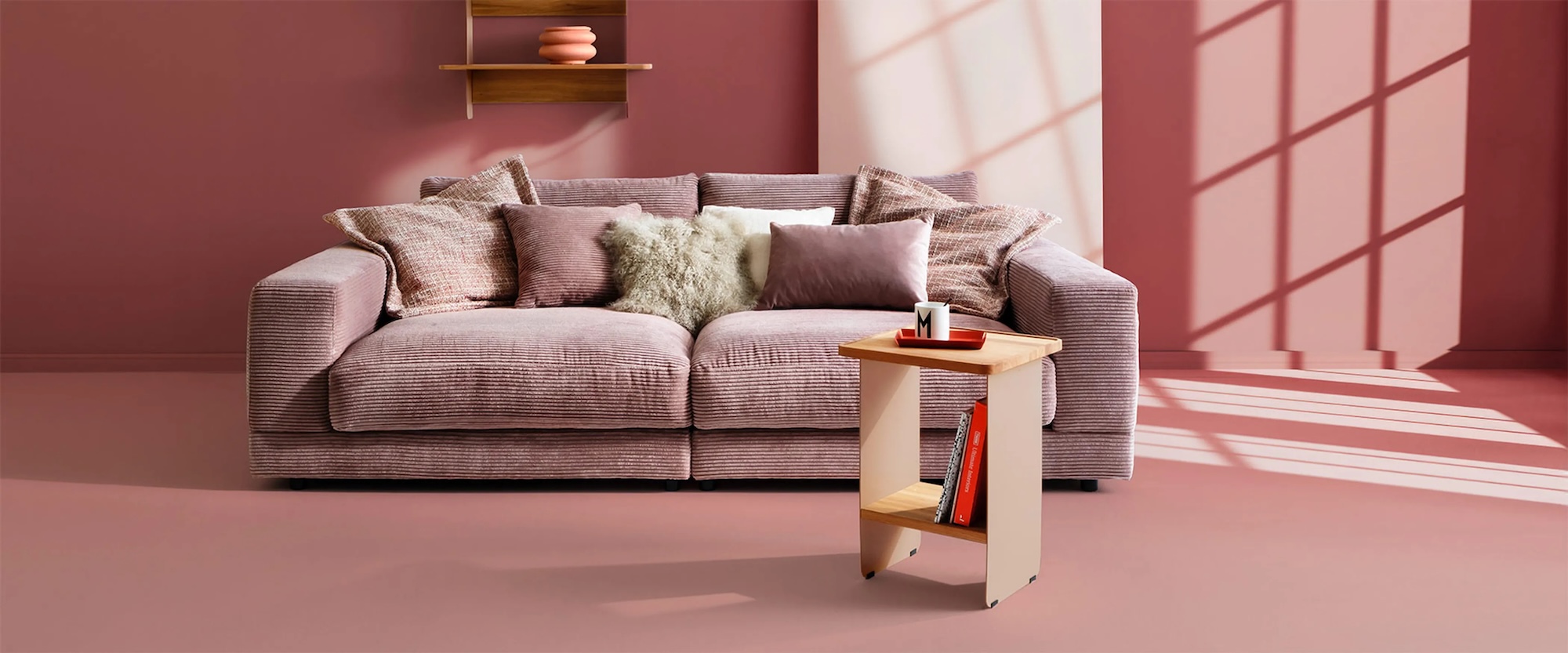 Raumfreunde sofa rosa cord