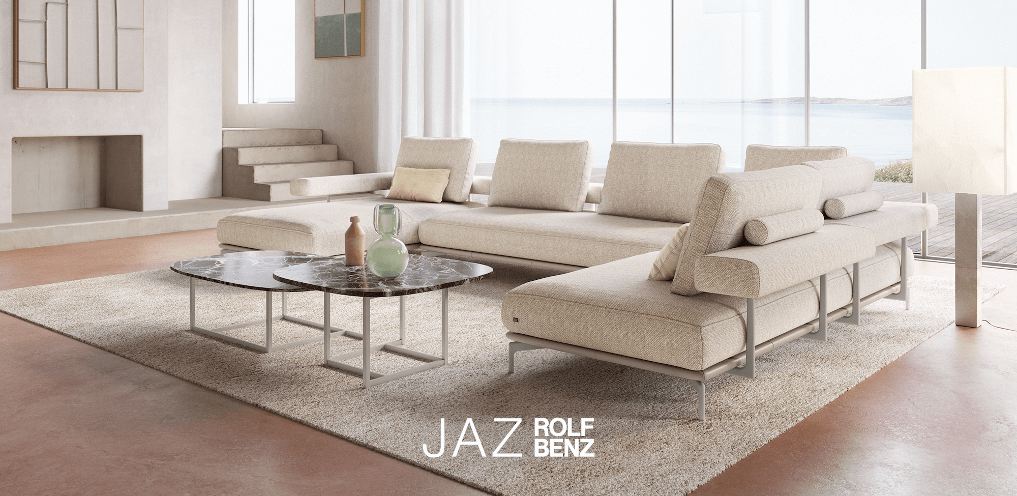RolfBenz-JAZ-Couchgarnitur-Creme