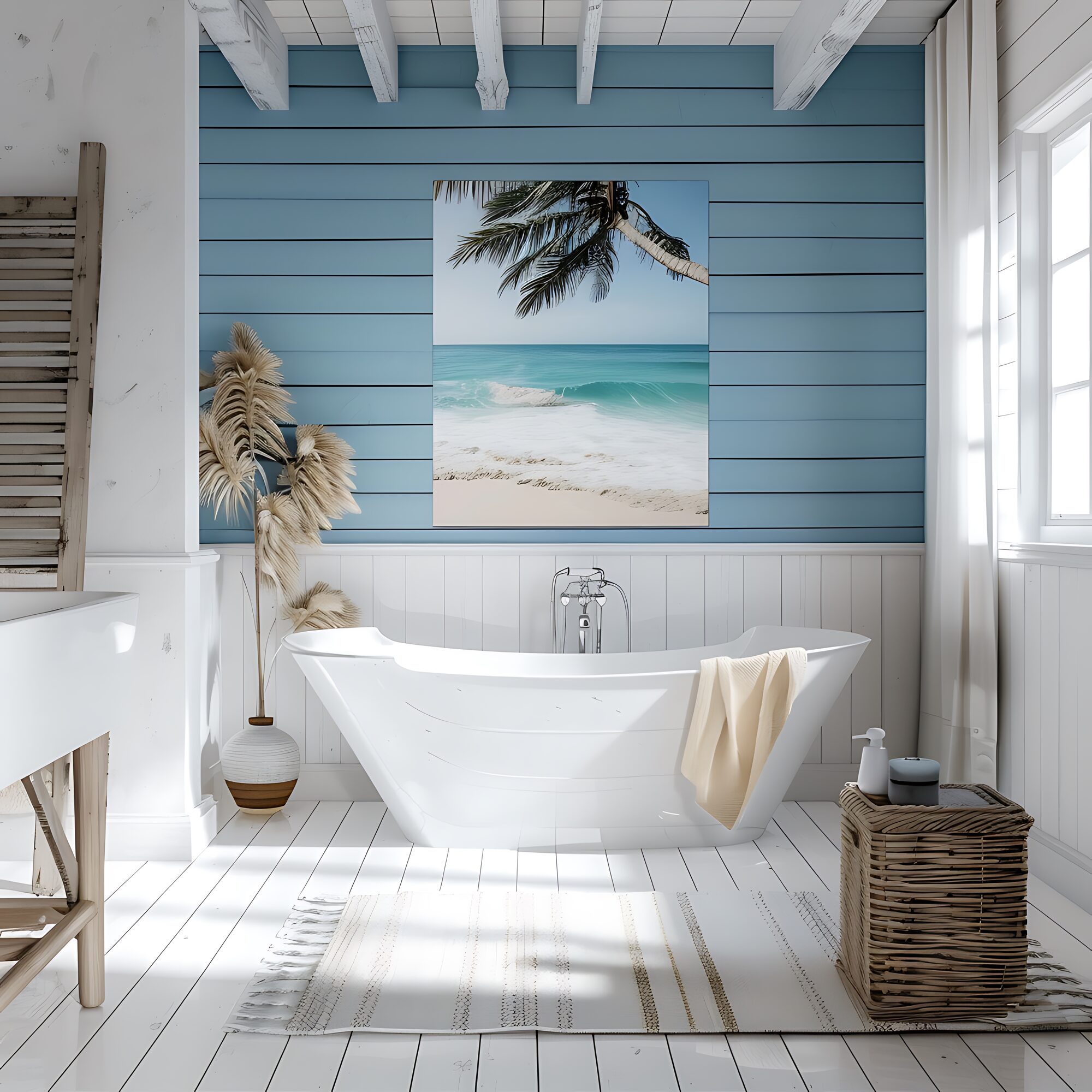 badezimmer-maritim-freistehende-badewanne